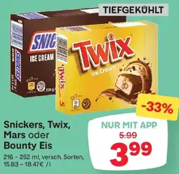 MPreis Snickers, Twix, Mars oder Bounty Eis Angebot