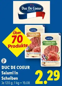 Lidl DUC DE COEUR Salami in Scheiben Angebot
