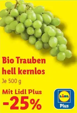 Lidl Bio Trauben hell kernlos Angebot
