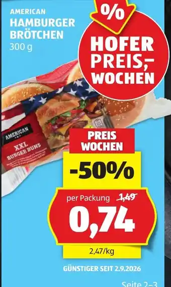Hofer American Hamburger Brötchen Angebot