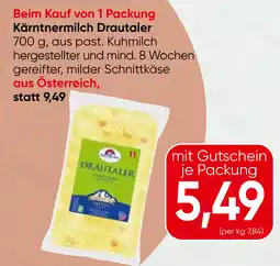 Spar Kärntnermilch Drautaler Schnittkäse Angebot