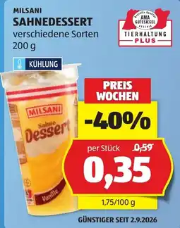 Hofer Milsani Sahne Dessert Angebot