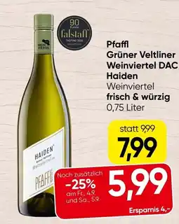 Spar Pfaffl Grüner Veltliner Weinviertel DAC Haiden Angebot
