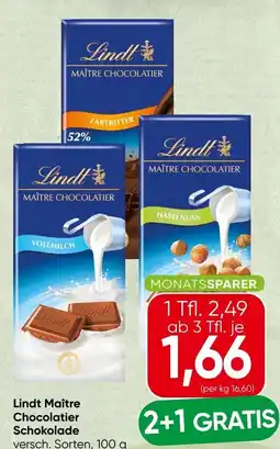 Spar Lindt Maître Chocolatier Schokolade Angebot