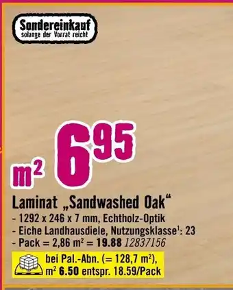 Hornbach Laminat „Sandwashed Oak“ Angebot
