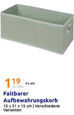 Action Faltbarer Aufbewahrungskorb Angebot