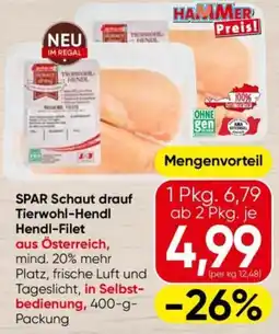 Eurospar SPAR Schaut drauf Tierwohl-Hendl Hendl-Filet Angebot
