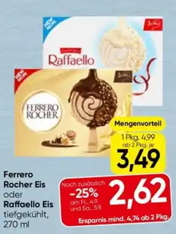 Eurospar Ferrero Rocher Eis oder Raffaello Eis Angebot