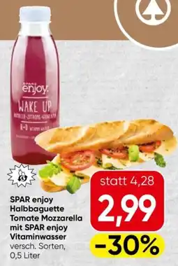 Eurospar SPAR enjoy Halbbaguette Tomate Mozzarella mit SPAR enjoy Vitaminwasser Angebot