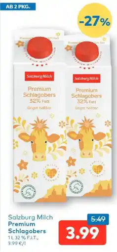 T&G Salzburg Milch Premium Schlagobers Angebot