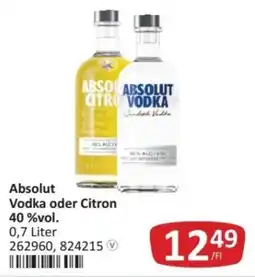 Kastner Absolut Vodka oder Citron Angebot