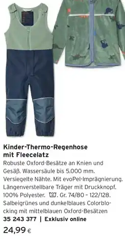 Tchibo Eduscho Kinder-Thermo-Regenhose mit Fleece-Latz Angebot