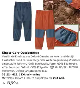 Tchibo Eduscho Kinder-Cord-Outdoorhose Angebot