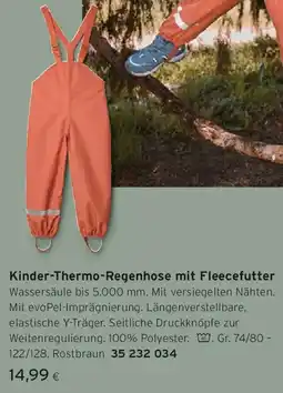Tchibo Eduscho Kinder-Thermo-Regenhose mit Fleecefutter Angebot
