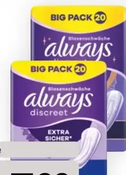 Bipa Always Discreet Inkontinenz Einlagen Angebot