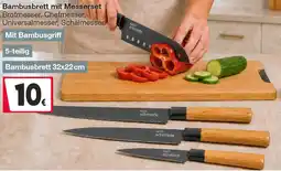 Woolworth Bambusbrett mit Messerset Angebot