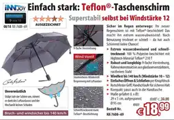 Pearl Einfach stark: Teflon Taschenschirm Angebot