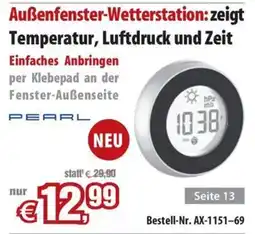 Pearl Außenfenster-Wetterstation:zeigt Temperatur, Luftdruck und Zeit Angebot