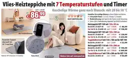 Pearl Vlies-Heizteppiche mit 7 Temperaturstufen und Timer Angebot