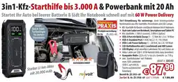 Pearl 3in1-Kfz-Starthilfe bis 3.000 A & Powerbank mit 20 Ah Angebot