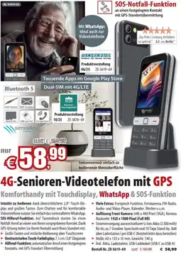 Pearl 4G-Senioren-Videotelefon mit GPS Angebot