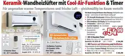 Pearl Keramik-Wandheizlüfter mit Cool-Air-Funktion & Timer Angebot