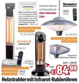 Pearl Heizstrahler mit Infrarot-Rubinröhren Angebot