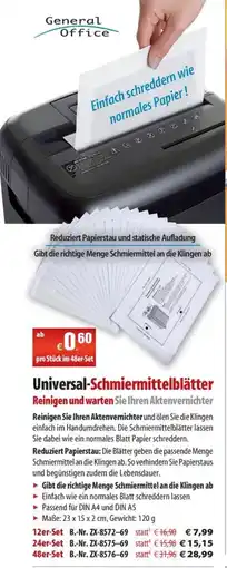 Pearl Universal-Schmiermittelblätter Angebot