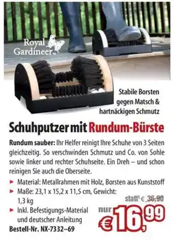 Pearl Royal Gardineer Schuhputzer mit Rundum-Bürste Angebot