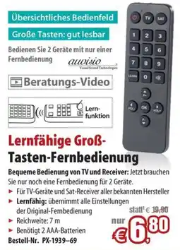 Pearl Lernfähige Groß-Tasten-Fernbedienung Angebot