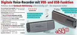 Pearl Digitale Voice-Recorder mit VOX- und USB-Funktion Angebot