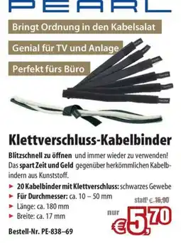 Pearl PEARL Klettverschluss-Kabelbinder Angebot