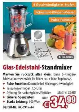 Pearl Glas-Edelstahl-Standmixer Angebot