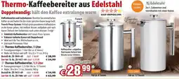 Pearl Thermo-Kaffeebereiter aus Edelstahl Angebot