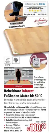 Pearl Beheizbare Infrarot-Fußboden-Matte Angebot