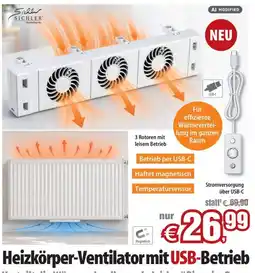 Pearl Heizkörper-Ventilator mit USB-Betrieb Angebot