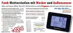 Pearl Pearl Funk-Wetterstation mit Wecker und Außensensor Angebot