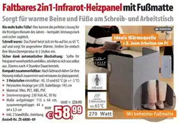 Pearl Faltbares 2in1-Infrarot-Heizpanel mit Fußmatte Angebot