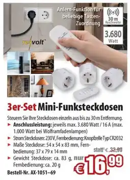 Pearl 3er-Set Mini-Funksteckdosen Angebot