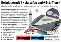 Pearl Heizdecke mit 9 Heizstufen und 9-Std.-Timer Wilson Gabor Angebot