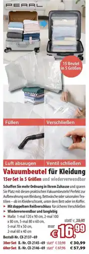 Pearl Vakuumbeutel für Kleidung Angebot