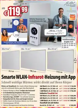 Pearl Smarte WLAN-Infrarot-Heizung mit App Angebot