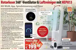 Pearl Rotorloser 360° Ventilator & Luftreiniger mit HEPA13 Angebot