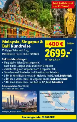Lidl Malaysia, Singapur & Bali Rundreise Angebot