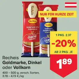 MPreis Recheis Goldmarke, Dinkel oder Vollkorn Angebot