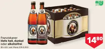 MPreis Franziskaner Hefe hell, dunkel oder alkoholfrei Angebot