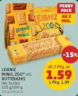 PENNY Leibniz Minis, Zoo Butterkeks Angebot
