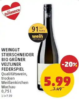 PENNY Weingut Stierschneider Bio Grüner Veltliner Federspiel Angebot