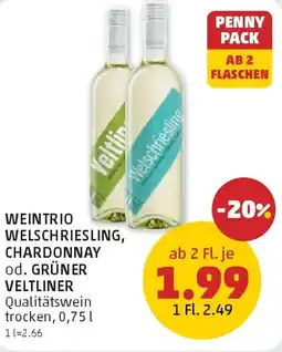 PENNY Weintrio Welschriesling, Chardonnay od. Grüner Veltliner Angebot