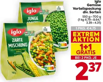 Billa iglo Gemüse Vorteilspackung Angebot